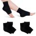 Migliore Wear 2 Pairs Moisturising Socks Cotton Gel Heel Socks for Cracked Heel Toe Open Foot Socks with Natural Jojoba & Olive & Vitamin for Dry Feet Both Women Men 2 Pairs Classic Black&Unisex