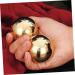 Homsfou Brass Baoding Fitness Balls - 2 Pack Gymnastics & Massage Hand Rolling Balls for Enhanced Relaxation & Recovery - Buy Online on GoSupps.com