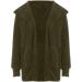 oelaio Winter Fleece Jacket for Women Zip Up Coats Oversized Sweatshirt Open Front Hooded Draped Pockets Cardigan Fashion Army Green Small - Buy Online on GoSupps.com