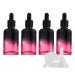 Zeoabsy 4 pieces 30 ml of empty black red color gradient oval pipette bottle with black pipette ring glass bottle of glass pipette drip pipettes for essential oils aromatherapy 30ml black