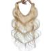 16 inches SEGO One Piece Invisible Secret Wire Hair Extension Headband Real Human Hair No Clip in #60 Platinum Blonde Wavy Curly Remy Hairpieces for Women (60g) 16 Inch #60 Platinum Blonde - Buy Online on GoSupps.com
