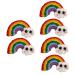 minkissy 3 Pairs Rainbow Barrettes Hair Bows Clips Rainbow Hair Barrette Snap Side Clamp Candy Color Hair Clip Hair Pin Kids Hair Accessories Hair Clips Props Princess Girl Yarn