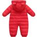 JiAmy Baby Snowsuit Hooded Romper | Cartoon Bear Winter Outfit | Red | 3-6 Months - Buy Online on GoSupps.com