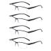 Alwaysuv 4 Pack Reading glass for men blue lights blocking computer glasses black semiconductor transparent lens reading glasses black 1.5 x