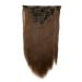 S-noilite clip in extensions hair extension smooth 8 partial set 18 clips 8PCs full of heads like real hair 58cm light brown 58 cm light brown