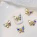 10pcs Shiny Zircon Butterfly Nail Charms - Alloy Rhinestones for Nail Art - Colorful Nail Jewels & Supplies - Buy Online on GoSupps.com