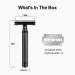 Classic Old Fashioned Safety Razor - Heavy Thick Handle Travel Size with 10 Double Edge Blades - Matte Black - Buy Online on GoSupps.com
