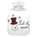 Snowman let it snow hot water bottle with cover heat bottles for pain relief hot water bottle hot water bag bed warmer for heat and cold therapy 1 L 1l #04