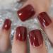 24pcs Burgundy Glossy Short Square False Nails - Perfect Valentine's Day Gift | Solid Color Nail Art for Every Occasion - Buy Online on GoSupps.com