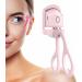 Heated Eyelash Curlers Rapid Heated Lash Curler Quick Natural Curling for Long Lasting with Sensing Heating Silicone Pad 2 Tempreture Setting & USB Rechargeable Eye Lash Curler (Pink)