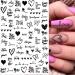 8 Sheets Letter Nail Art Sticker Heart Lips Self-Adhesive Design Decals - Valentine's Day Nail Stickers for Women - DIY Manicure Tips - Buy Online on GoSupps.com