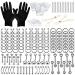 BodyJ4You 200PC PRO Body Piercing Kit | Nose Septum Ear Cartilage Lip Belly Navel Tragus Eyebrow | Surgical Steel 14G 16G BCR CBR Ring Barbell Spike | Tools Needles Gloves Clamps 200 Pieces Straight Needles