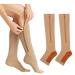 Kenanlan compression stockings with zipper open toes knee-high stretchy breathable calf compression stockings for sport 3 pairs L-XL