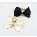 Gerulyss 2 Pcs Black No-Slip Large Hair Bows Barrettes for Women Champagne Metal Hair Claw Clips with bows Jaw Clamp Acrylic Hair Accessories Clips for Thick Hair Black and Champagne