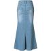 Sanahy Women's High Waist A-Line Denim Skirt | Front Button, Knee Length Fishtail Style | XL Light Blue - Buy Online on GoSupps.com