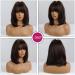 Esmee 14 Short Dark Brown Wig with Bangs for Women - Natural Synthetic Hair for Daily Wear, Parties, and Cosplay - Slightly Curly Ends - Pack of 1 - Buy Online on GoSupps.com