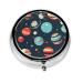 Outer Space Planet Portable Round Pill Box - Lightweight and Moisture-Proof Perfect for Organizing Vitamins Outer Space Planet One Size