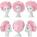3 Pack Satin Bonnet Night Sleep Caps with Wide Elastic Band Silk Wrap Soft Head Cover Sleeping Hat for Women and Girls Curly Hair M-L Pink Black Red - Buy Online on GoSupps.com