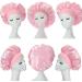 Satin Bonnet Night Sleep Caps - 3 Pack with Wide Elastic Band for Women and Girls - Silk Hair Wrap for Curly Hair - Pink Black Red - Buy Online on GoSupps.com