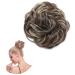Thick Hair Donut Scrunchie Hair Bun Updo Hairpiece Scrunchy Wavy Curly Messy Hair Ribbon Hair Chignons Ponytail Extension Dark Brown & Bleach Blonde Thick Dark Brown & Bleach Blonde