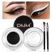 evpct 2 in 1 Black and White Gel Eyeliner Eyebrow Cream Pomade Set with Brushes Waterproof Smudge Proof  Last for All Day Long Work Great with Eyebrow and Eyeliner (02 Black and White) 0.21 Ounce (Pack of 1) Black & Whi...