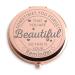 Inspirational Encouragement Gifts for Women Rose Gold Compact Cute for Purse Travel Folding Hand Mirror for Thanksgiving Retirement Engagement
