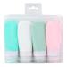 Leak Proof Silicone Travel Bottles Set - 4 Pack 2oz Squeezable Toiletry Containers for Shampoo, Lotion, Soap - Refillable & Portable - Buy Online on GoSupps.com