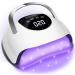 2024 Latest Upgrade UV Nail Lamps 220W UV Lamps for Gel Nails Professional Faster Nail Dryer with 4 Timers Touch Screen Automatic Sensor Portable Handle Nail Art Light Tools for Curing Nail Polish Off White