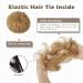 BARSDAR 100% Real Hair Tie Extensions - Curled Messy Bun & Updo Hair Parts for Women - Dirty Blonde - 27g 19# - Buy Online on GoSupps.com