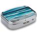 Turquoise Beach Pill Box - Decorative 2 Compartment Medicine Organizer | Portable Metal Pill Case for Pocket & Purse - Buy Online on GoSupps.com