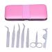 Eyelash Extension Tweezers Kit  Grafting Eyelash Extension Tweezers Eyebrow Scissors Stainless Steel Eyelash Extension Tool Set With Storage Box
