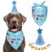 Yicostar Dog Birthday Party Supplies, Dog Birthday Bandana Scarf Dog Puppy Birthday Hat with Numbers for Small Medium Large Dogs Pet Blue Birthday