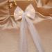 JONKY Light Up Bow-Knot Hair Clip White Veil Pear Barrettes Bridal Hair Bow Bachelorette Party Led Hair Accessories for Women and Girls (Warm lights)