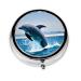 Jumping Up Dolphinsround Pill Box 3 Compartment Round Pill Box Organizer # Portable Travel Pill Box for Traveling.