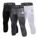 ABTIOYLLZ 3 Pack Men's 3/4 Compression Pants Athletic Leggings Running Capri Tights Pocket Cool Dry Gym Basketball Baselayer 3 Pack-black+white+grey#01 Medium