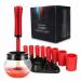 common Make-Up Brush Cleaner Dryer Electric Make-Up Brush Dryer 8 Sizes of Rubber Collars Clean and Dry in a few Seconds. Automatic Makeup Brush Cleaner Suitable for All Makeup Brushes. Red
