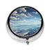 White Clouds Over The Searound Pill Box 3 Compartment Round Pill Box Organizer Portable Travel Pill Box for Traveling.