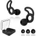 Chlffua earplugs for sleeping - soft reusable silicone hearing protection + 6 attachments in S/M/L - noise reduction around 30dB -40db - also for travel & concentration black (1 pair) Black