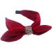Topkids Accessories Velvet Bow Alice Bands Adult Women Hair Accessories for Women Hair Bands for Women Thick Headband Womens Headbands Head Bands Adult Women Wide Headbands (Red)