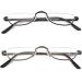 KoKoBin Half Reading Glasses 2 Pairs Black+Gunmetal 2.50 Spring Hinge Metal Frame Readers for Men and Women - Buy Online on GoSupps.com