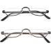 KoKoBin 2 Pairs Half Rim Metal Frame Reading Glasses 1.75 for Men and Women - Black+Gunmetal - Buy Online on GoSupps.com
