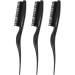 Teasing Hair Brush Portable Styling Comb Ergonomic Rat Tail Handle Home Travel (Black) - Buy Online on GoSupps.com