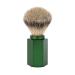 M HLE shaving brush - Hexagon series - silvertip badger - aluminum anodized forest