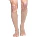 SIGVARIS Men s & Women s Essential Cotton 230 Open Toe Calf-High Socks 20-30mmHg - Light Beige - Large Short