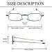 Hubeye Foldable Reading Glasses for Men & Women - Anti-Blue Stainless Steel Visual Aid 2.5 Dioptries Hard Shell Case - Buy Online on GoSupps.com