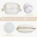 Tebie Koy Small Transparent Bag - Stylish Shoulder Bag for Teen Girls | Ideal for Sports Games & Concerts - Custom Initial Patches - White/Opulent Garden A - Buy Online on GoSupps.com
