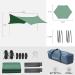 Forceatt 12X14FT Waterproof Camping Tarp with Poles - Lightweight Sun Shelter for Camping, Hiking, and Traveling - Green & Gray - Buy Online on GoSupps.com