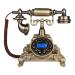 Corded Old Fashioned Telephone Classic Retro Design -Style Solid Wood and Versus Resin-(Gold White) Hands-Free (Rotary Dial Copper) (Rotary Dial Bronze)