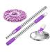 Mop Rotating Stainless Steel Rotating Handle 360 Rotating Micro Fiber Fabric Efficient Floor Cleaning to pursue happiness Purple