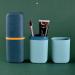 Katmerio Travel Toothbrush Set - 3-Piece Portable Toothbrush Holder & Cleaning Cup for Camping Hiking Business Trips & Home - Buy Online on GoSupps.com